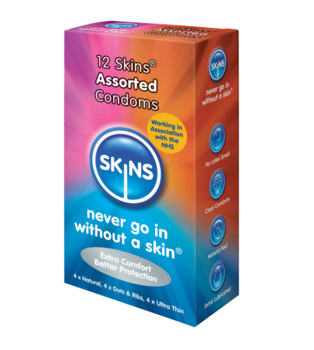 SKINS - PRÉSERVATIFS ASSORTIS PACK DE 12