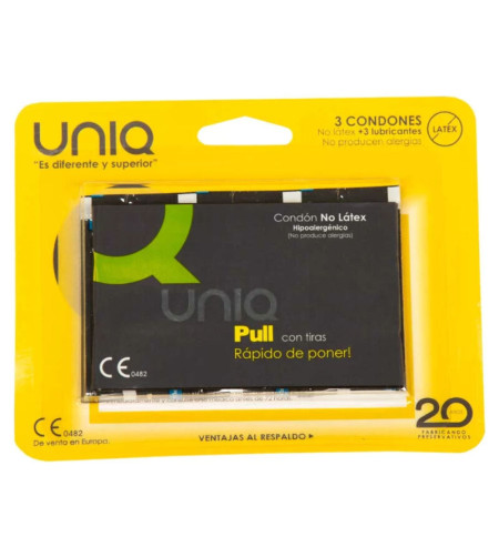 UNIQ - PULL PRESERVATIFS SANS LATEX AVEC BANDES 3 UNITES