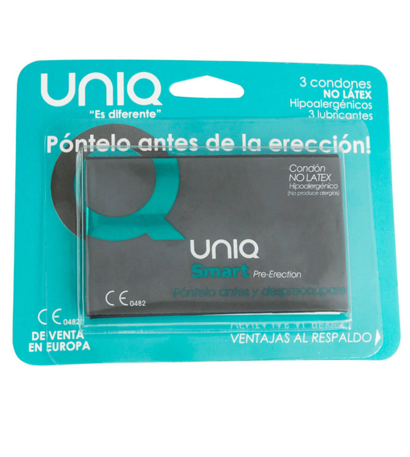 UNIQ - SMART LATEX FREE PRE-ERECTION CONDOMS 3 UNITS