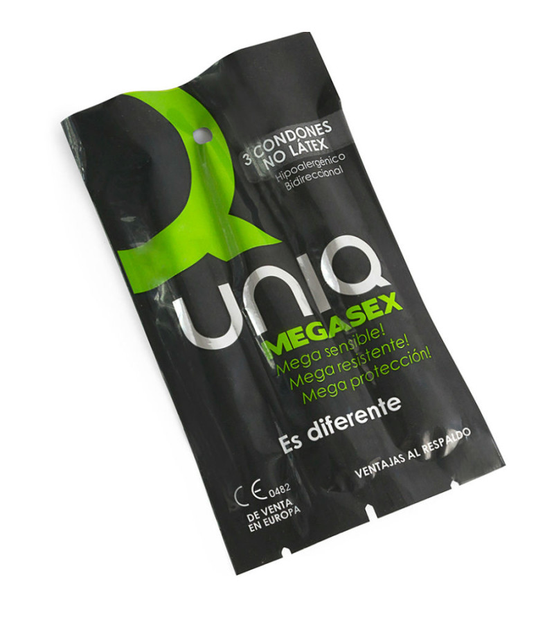 UNIQ - MEGASEX LATEX FREE SENSITIVE CONDOMS 3 UNITS