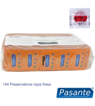 PASANTE - PRÉSERVATIFS SAVEUR FRAISE SAC 144 UNITÉS