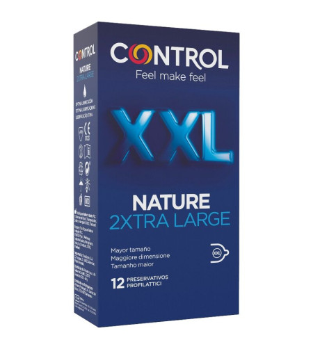 CONTROL - PRÉSERVATIFS NATURE 2XTRA GRANDS XXL - 12 UNITÉS