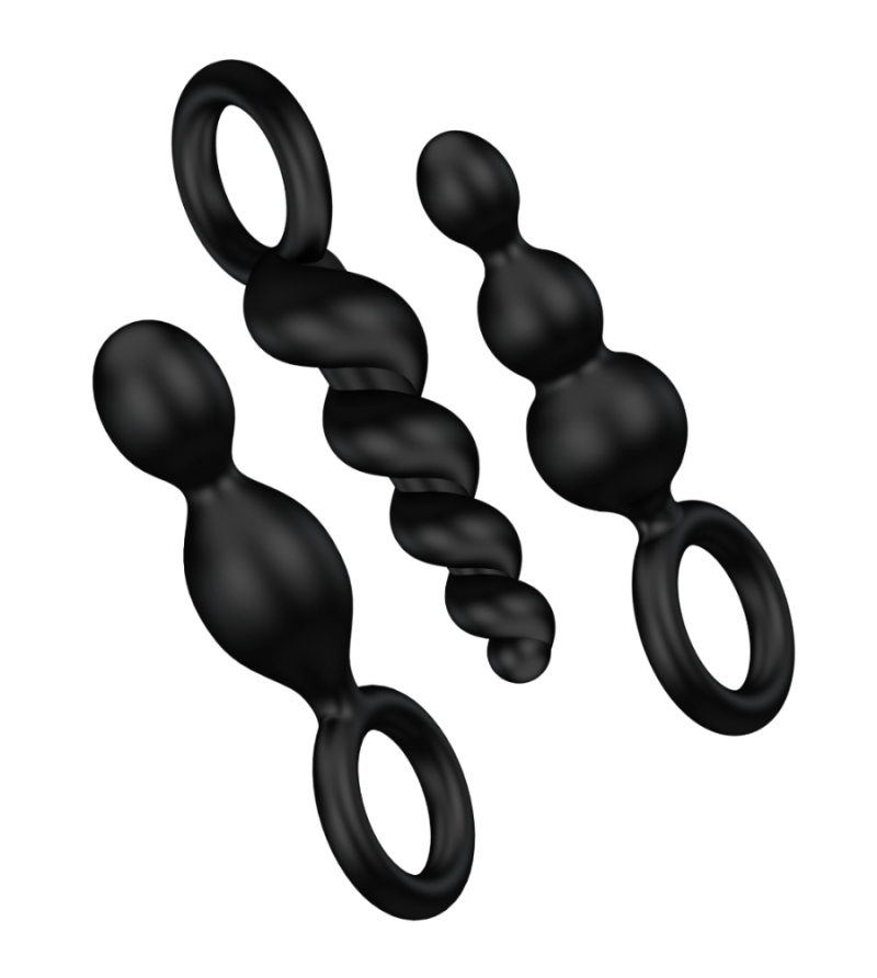 SATISFYER - JEU DE BOUCHONS ANAL 3 PCS NOIR