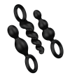 SATISFYER - JEU DE BOUCHONS ANAL 3 PCS NOIR
