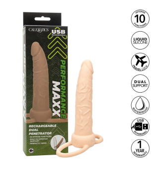 CALEXOTICS - PERFORMANCE MAXX RECHARGEABLE DOUBLE PÉNÉTRATEUR PEAU CLAIRE