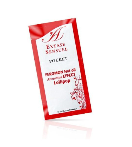 EXTASE SENSUAL - HUILE DE MASSAGE AUX PHÉROMONES  EFFET CHALEUR SUCETTE 10 ML