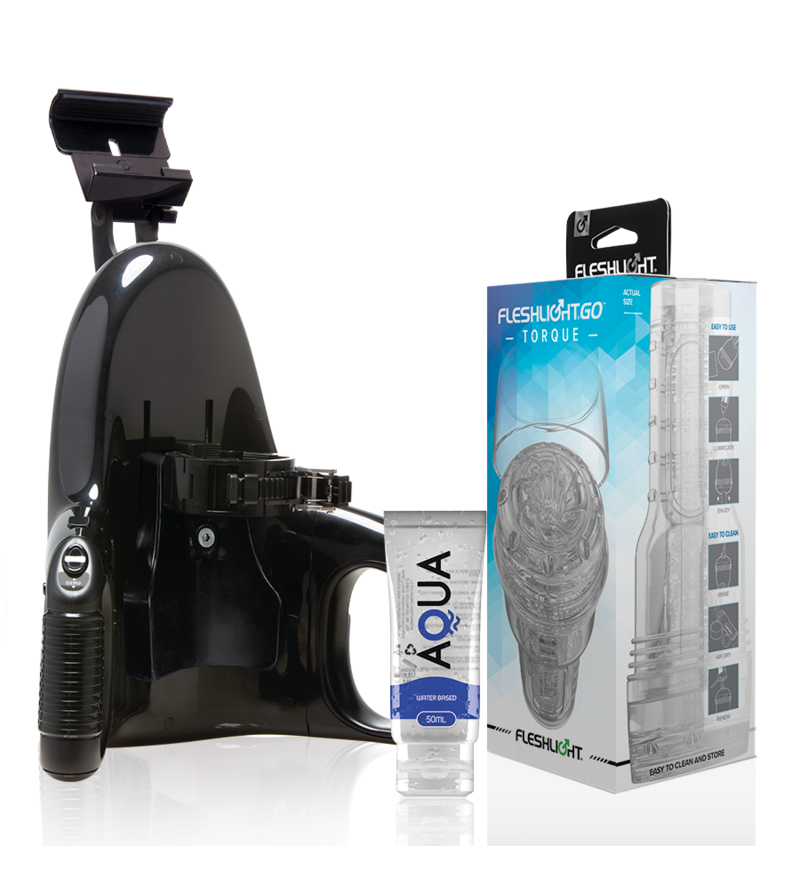 FLESHLIGHT - GO MASTURBADOR TORQUE ICE + LANCEMENT UNIVERSEL + LUBRIFIANT DE QUALITÉ AQUA 50 ML