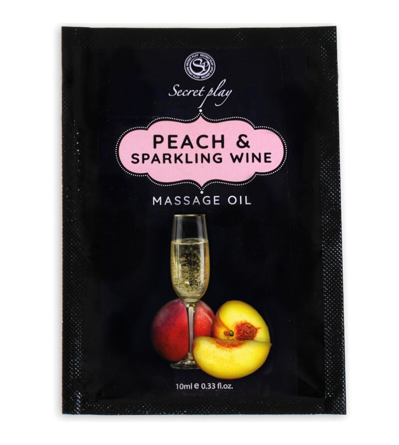 SECRETPLAY - PÊCHE  VIN MOUSSEUX HUILE DE MASSAGE SACHET 10 ML