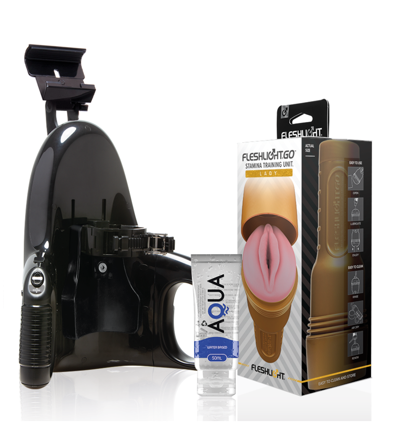 FLESHLIGHT - STAMINA GO TRAINING UNIT LADY + LANCEMENT UNIVERSEL + LUBRIFIANT DE QUALITÉ AQUA 50 ML