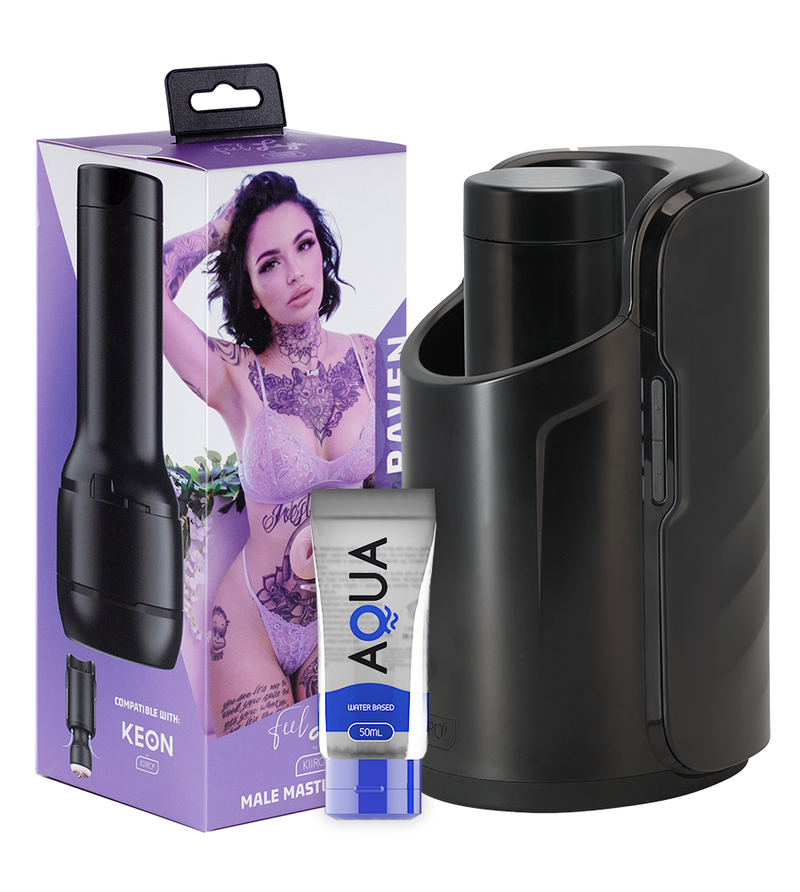 KIIROO - PACK KEON + FEEL LEIGH RAVEN + LUBRIFIANT QUALITÉ AQUA 50 ML