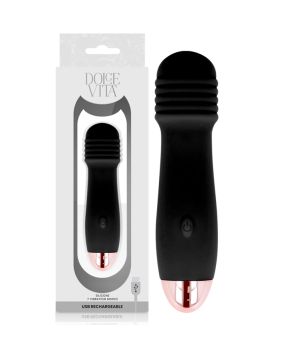 DOLCE VITA - VIBRATEUR RECHARGEABLE TROIS NOIR 7 VITESSES