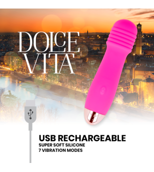 DOLCE VITA - VIBRATEUR RECHARGEABLE TROIS ROSE 7 VITESSES