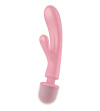 SATISFYER - MASSEUR VIBRATEUR LAPIN TRIPLE LOVER GRIS