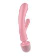 SATISFYER - MASSEUR VIBRATEUR LAPIN TRIPLE LOVER GRIS