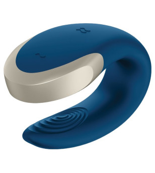 SATISFYER - VIBRATEUR DOUBLE LOVE LUXURY PARTNER BLEU