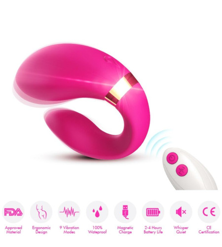 ARMONY - VIBRATEUR CROISSANT POUR COUPLES TÉLÉCOMMANDE FUCHSIA