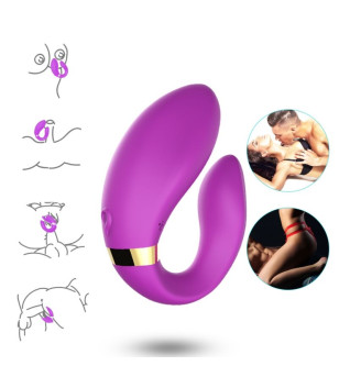 ARMONY - VIBRATEUR CROISSANT POUR COUPLES TÉLÉCOMMANDE VIOLET