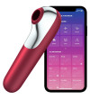 SATISFYER - VIBRATEUR ET ASPIRATION DUAL LOVE AVEC AIR PULSÉ ROUGE