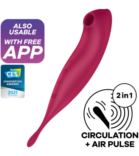 SATISFYER - APPLICATION DE STIMULATEUR ET VIBRATEUR TWIRLING PRO+ VERT