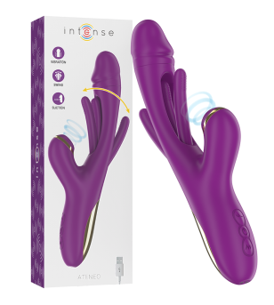 INTENSE - ATENEO VIBRATEUR MULTIFONCTION RECHARGEABLE 7 VIBRATIONS AVEC LANGUE OSCILLANTE ET ONDES STIMULANTES VIOLET