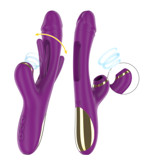 INTENSE - ATENEO VIBRATEUR MULTIFONCTION RECHARGEABLE 7 VIBRATIONS AVEC LANGUE OSCILLANTE ET ONDES STIMULANTES VIOLET
