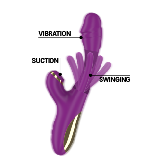 INTENSE - ATENEO VIBRATEUR MULTIFONCTION RECHARGEABLE 7 VIBRATIONS AVEC LANGUE OSCILLANTE ET ONDES STIMULANTES VIOLET