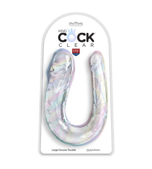 KING COCK - DOUBLE TROUBLE DOUBLE GODE 44 CM TRANSPARENT
