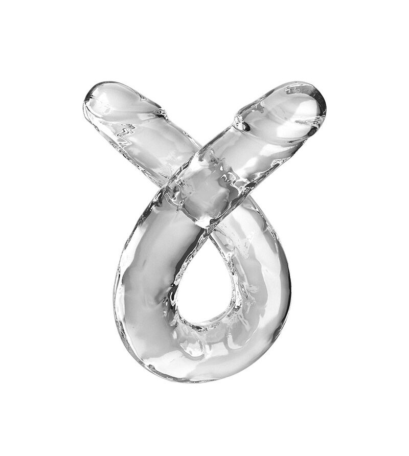 KING COCK - DOUBLE TROUBLE DOUBLE GODE 46 CM TRANSPARENT