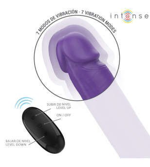 INTENSE - GUNTER DILDO DOUBLE VIBRATEUR 40 CM VIOLET TÉLÉCOMMANDE