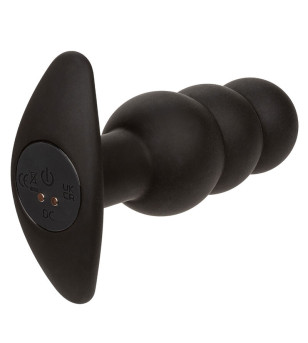 CALEXOTICS - ROCK BOTTOM PLUG ANAL PERLÉ 10 VIBRATIONS SILICONE NOIR