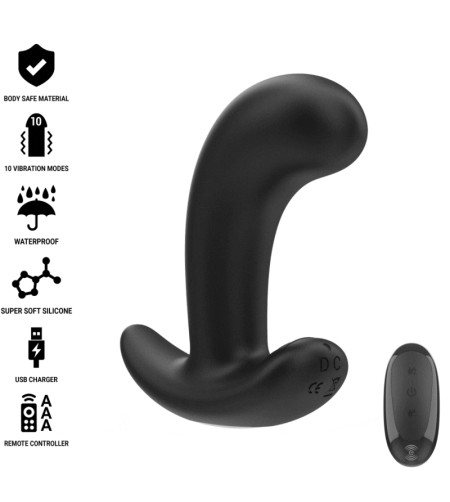 INTENSE - CHANDLER ANAL PLUG 10 VIBRATIONS NOIR TÉLÉCOMMANDE