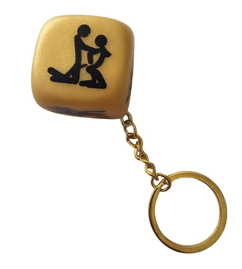 DIABLO PICANTE - PORTE-CLÉS DÉS DORÉS AVEC POSES