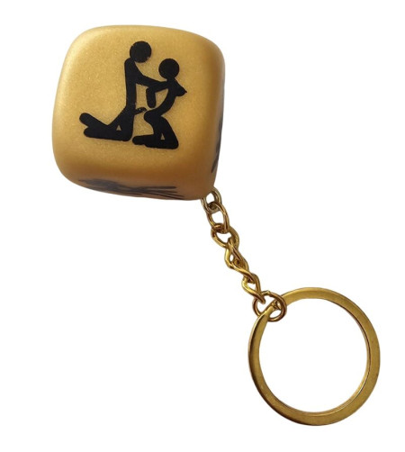 DIABLO PICANTE - PORTE-CLÉS DÉS DORÉS AVEC POSES