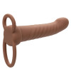 CALEXOTICS - MAXX RIBBED DOUBLE PÉNÉTRATEUR 10 VIBRATIONS MARRON