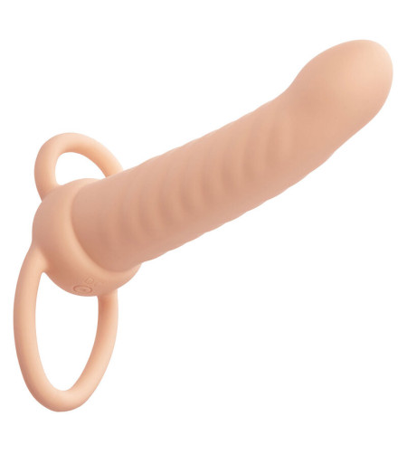 CALEXOTICS - MAXX DOUBLE PÉNÉTRATEUR NERVURÉ 10 VIBRATIONS FLESH