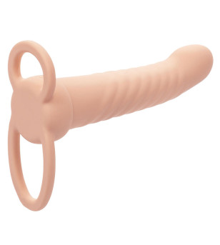CALEXOTICS - MAXX DOUBLE PÉNÉTRATEUR NERVURÉ 10 VIBRATIONS FLESH
