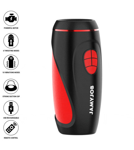 JAMYJOB - MASTURBATEUR AUTOMATIQUE PYSTON BASE AVEC DILDO À TÉLÉCOMMANDE