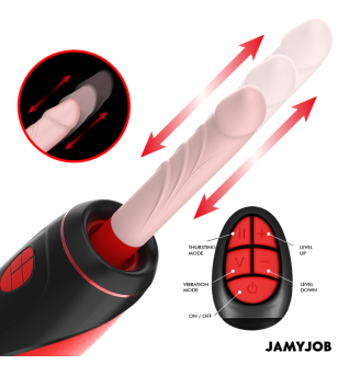 JAMYJOB - MASTURBATEUR AUTOMATIQUE PYSTON BASE AVEC DILDO À TÉLÉCOMMANDE