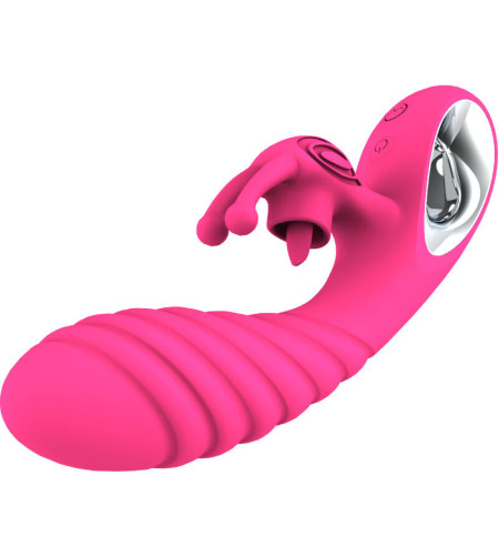 ARMONY - VIBRATEUR VICKY RABBIT AVEC LANGUE  ANNEAU DE TIRAGE FUCHSIA