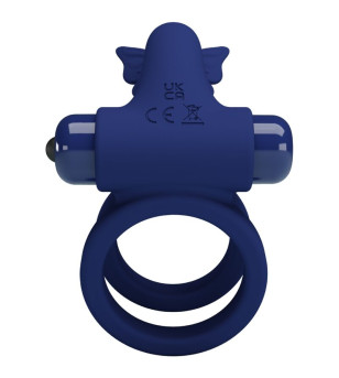 PRETTY LOVE - JAMELE DOUBLE ANNEAU AVEC VIBRATION  STIMULATEUR DE PAPILLON BLEU