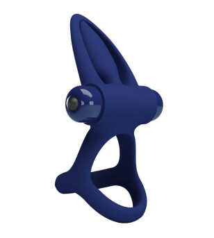 PRETTY LOVE - MAT DOUBLE ANNEAU AVEC VIBRATION  STIMULATEUR BLEU