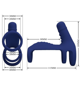 PRETTY LOVE - ANNEAU VIBRANT ELISH AVEC EXTENSION BLEU