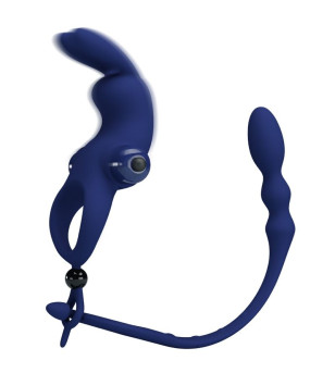 PRETTY LOVE - AYAD ANNEAU VIBRATEUR LAPIN AVEC PLUG BLEU