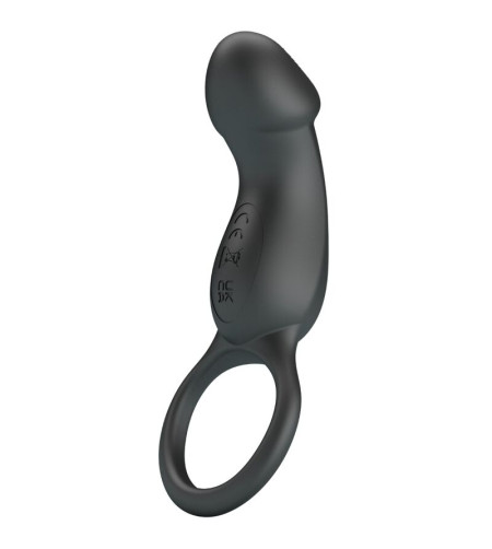 PRETTY LOVE - TRAE ANNEAU VIBRANT AVEC STIMULATEUR NOIR