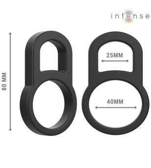 INTENSE - BOBBY DOUBLE ANNEAU PÉNIS EN SILICONE NOIR