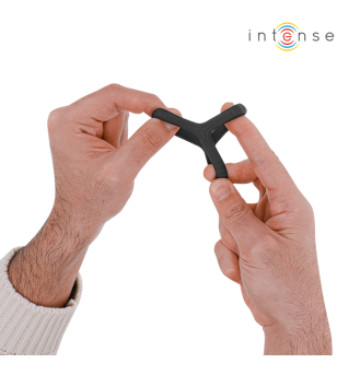 INTENSE - CARSON ANNEAU PÉNIS DOUBLE SILICONE NOIR MODÈLE 4