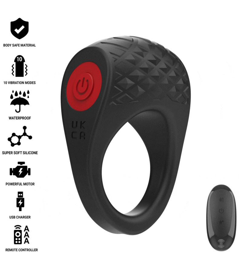 INTENSE - CLOVER VIBRATEUR ANNEAU PÉNIS 10 VIBRATIONS NOIR