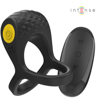 INTENSE - ALEX VIBRATEUR DOUBLE ANNEAU PÉNIS 10 VIBRATIONS NOIR