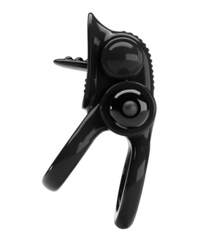 PRETTY LOVE - PASSIONATE RING DOUBLE ANNEAU VIBRANT + STIMULATEUR DE CLITORIS NOIR