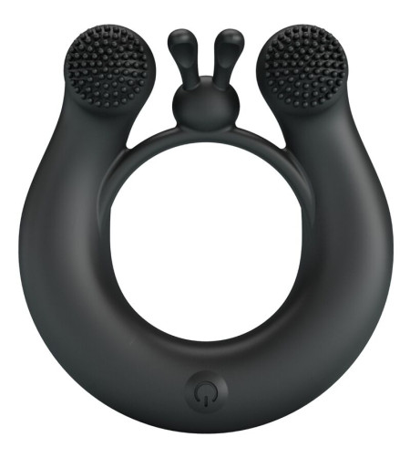 PRETTY LOVE - ANNEAU VIBRANT DAHLIA + STIMULATEUR DE CLITORIS 12 VIBRATIONS NOIR